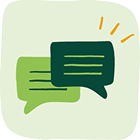 Icons of two speech bubbles.