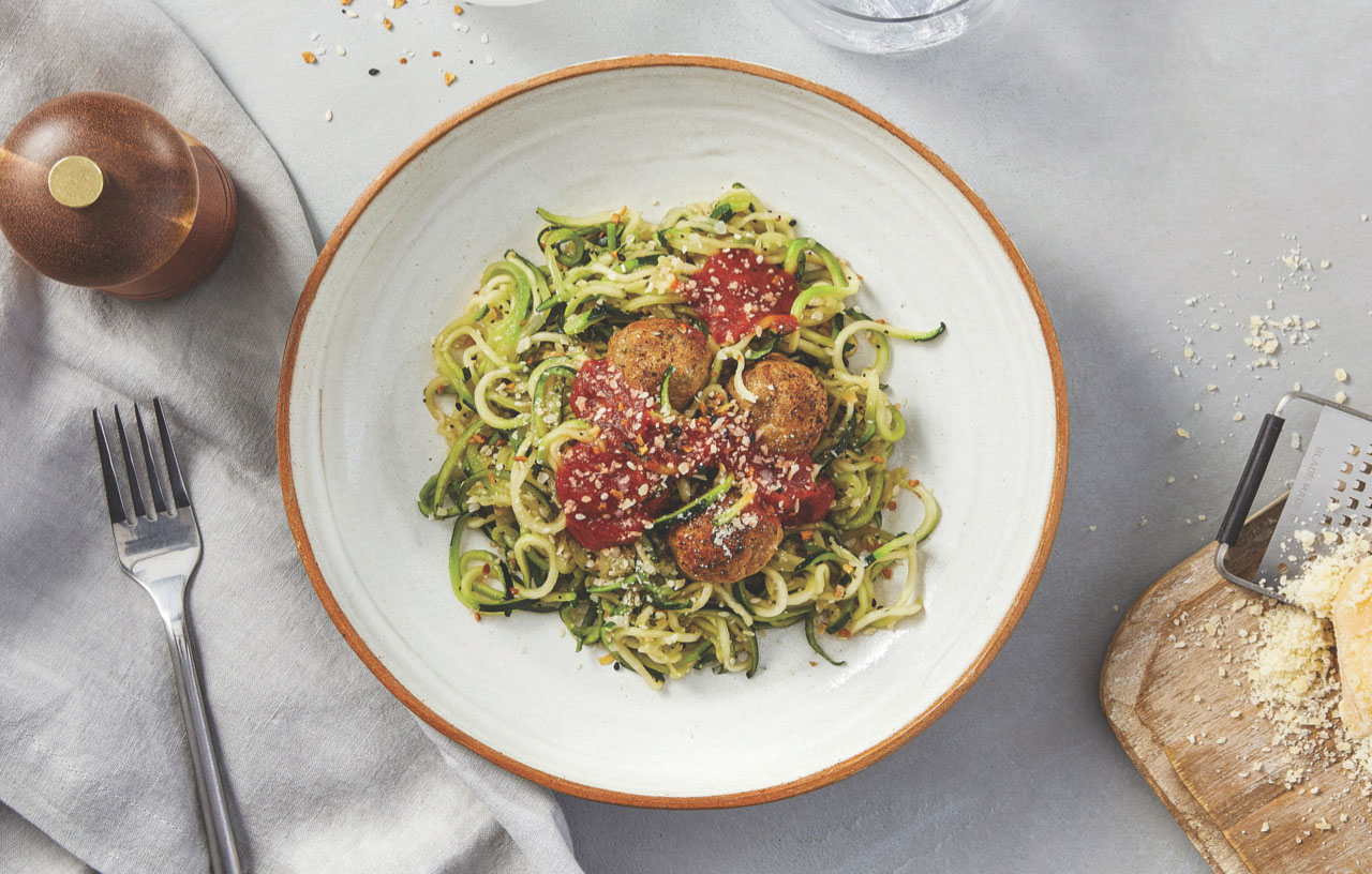 Zoodles and Turkey Meatballs