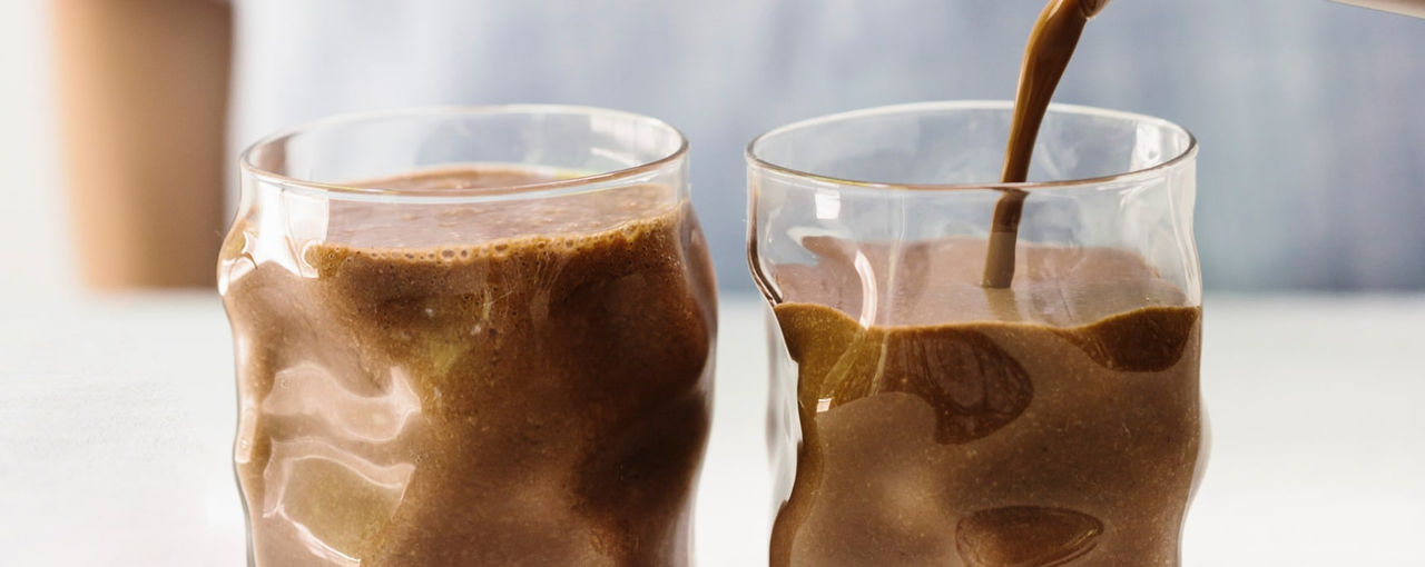 Two chocolate smoothies Two chocolate smoothies